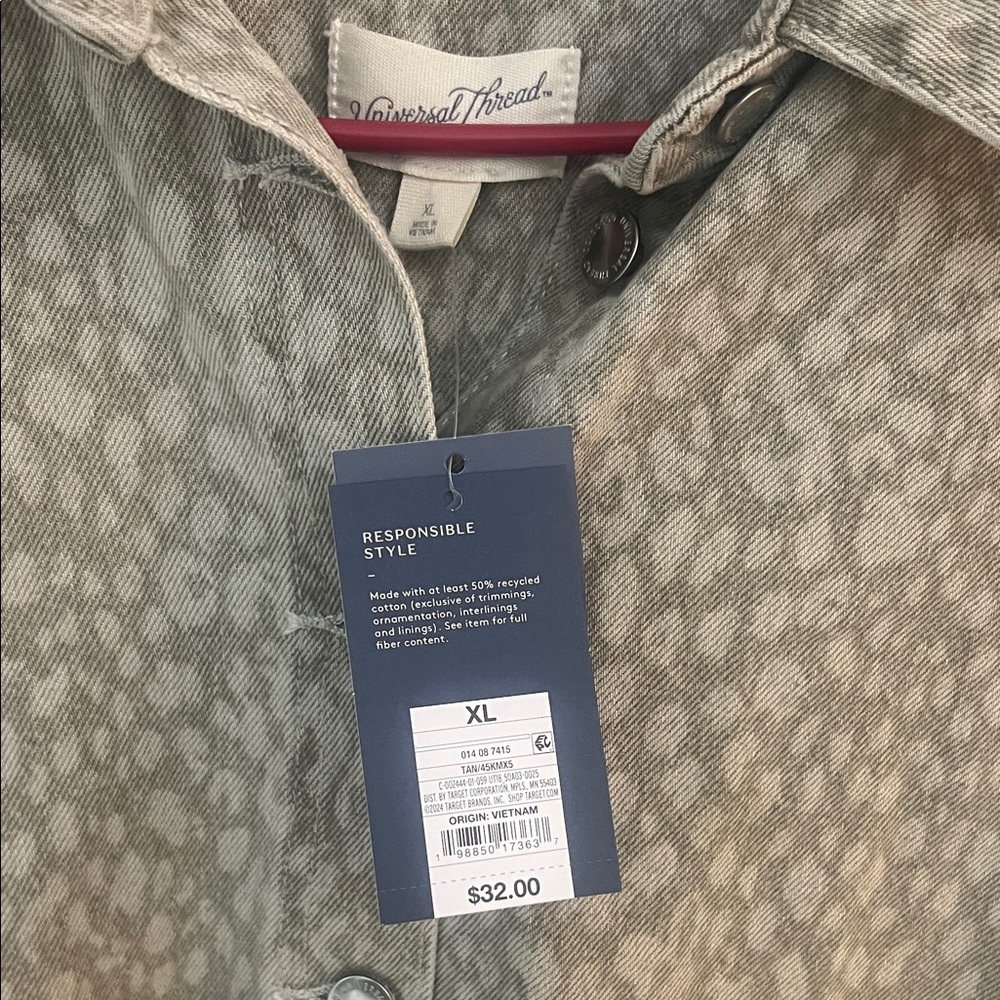 Universal Thread Olive-Green Short Sleeve Button Down Dress - Picture 2 of 4